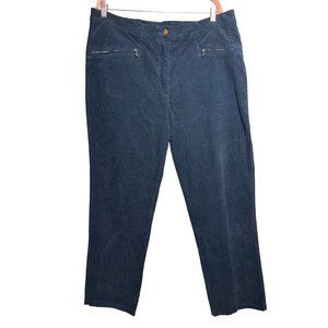Ulla Popken Womens Navy Blue Corduroy Straight Tapered Pant Size 20 Real pockets